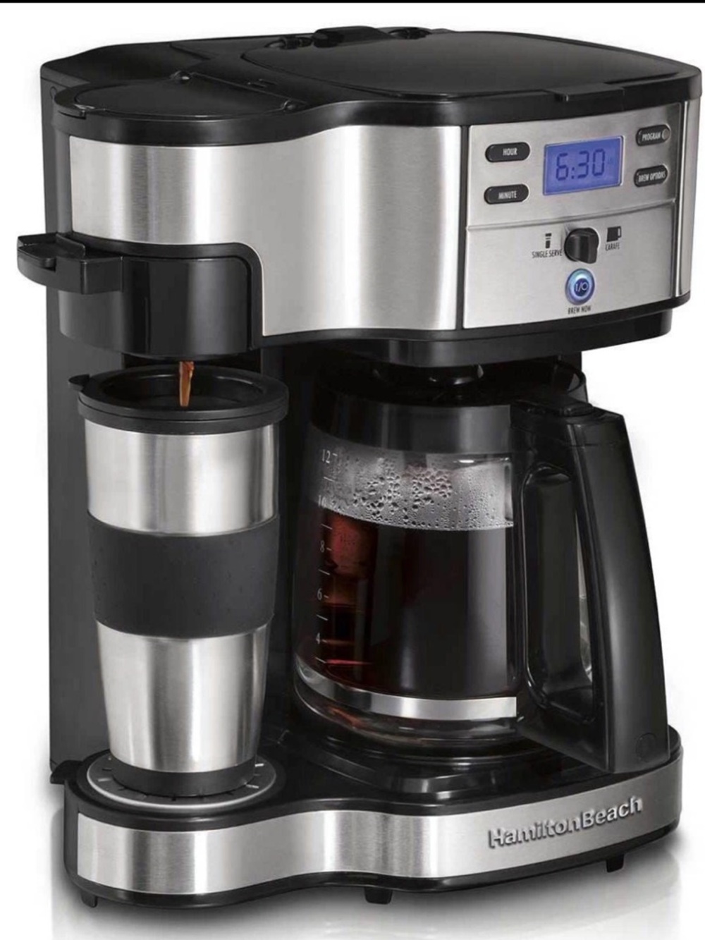 Hamilton Beach 49980A 12-Cup Programmable Drip Coffee Maker, Digital 1050W BLACK